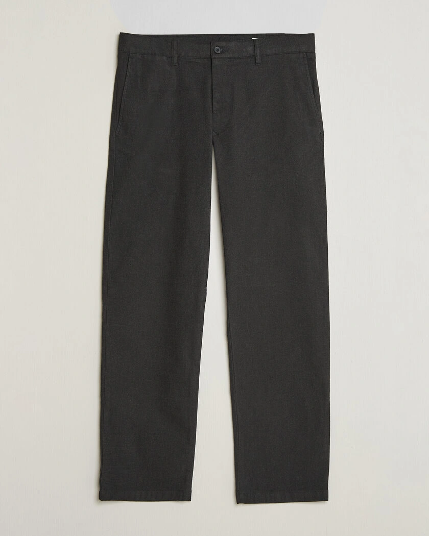 NN07 Aden Brushed Cotton Trousers Black Multi – Svart
