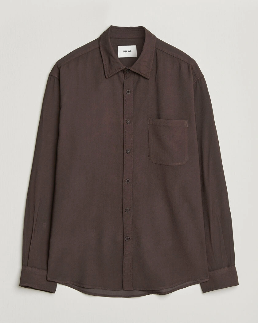 NN07 Deon Viscose Shirt Deep Truffle – Brun