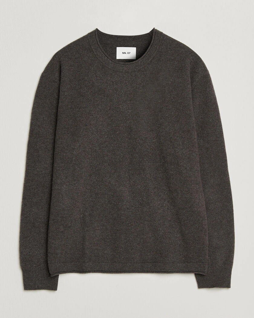NN07 Sammy Wool Knitted Sweater Earth Melange – Brun