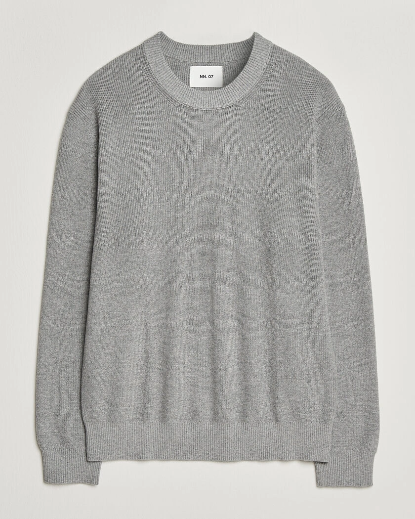NN07 Hope Cotton/Cashmere Rib Knitted Sweater Grey – Grå