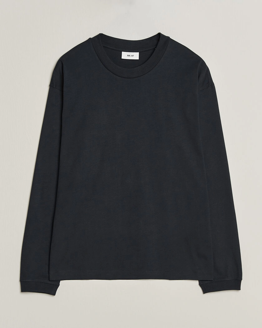 NN07 Lionel Suvin Cotton Long Sleeve T-Shirt Deep Navy – Blå