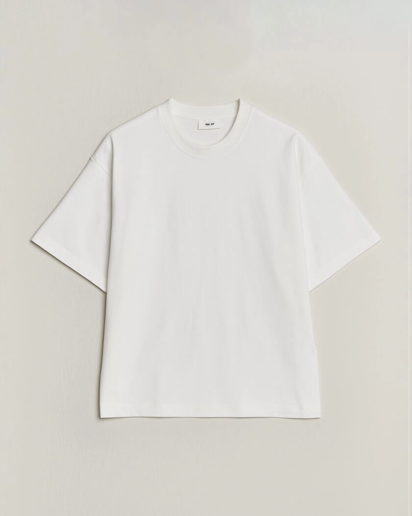 NN07 David Heavy Crew Neck T-Shirt White – Vit