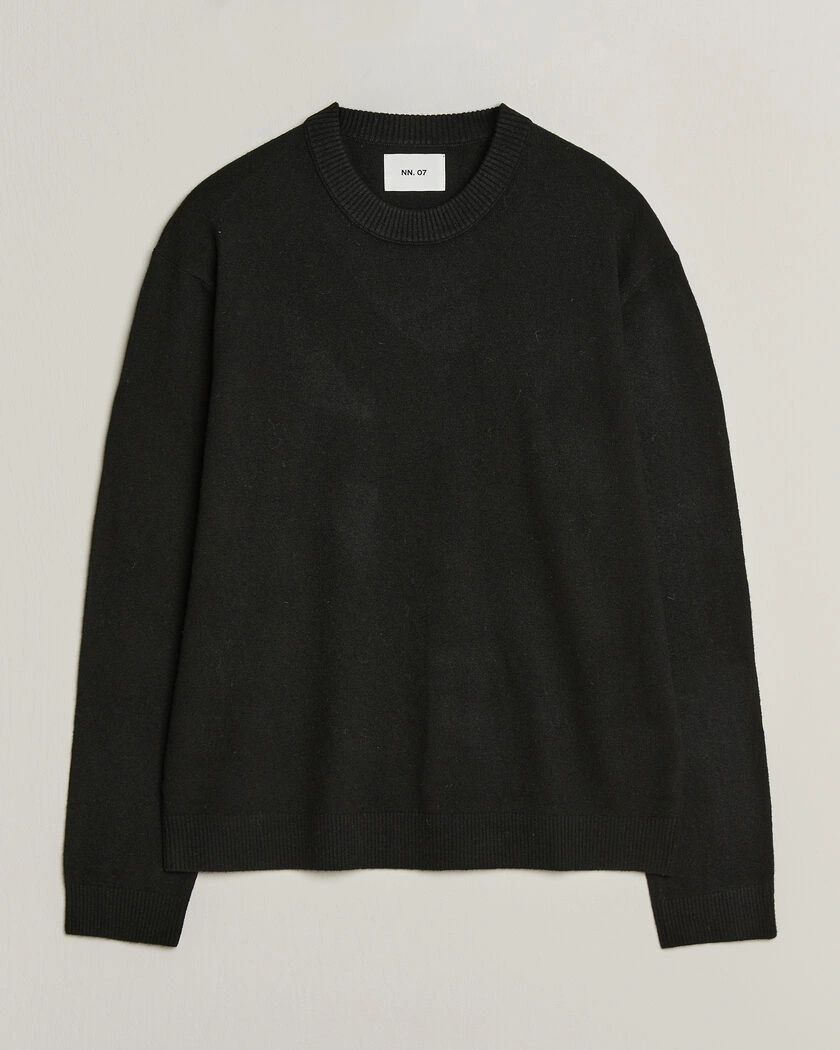 NN07 Raz Lambswool Knitted Sweater Black – Svart