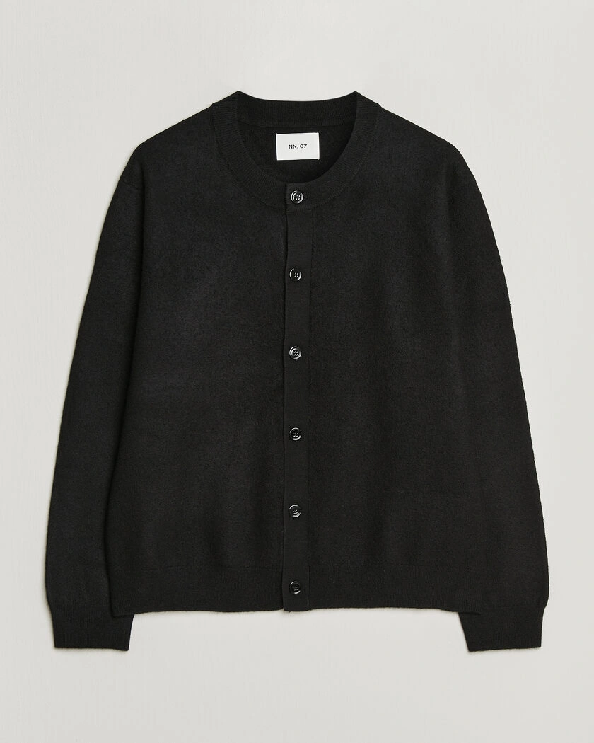 NN07 Jasper Soft Boiled Wool Cardigan Black – Svart