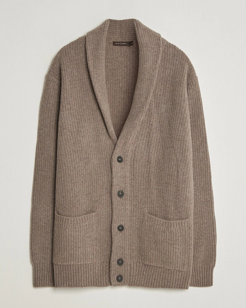 Oscar Jacobson Roland Wool Cardigan Beige – Beige
