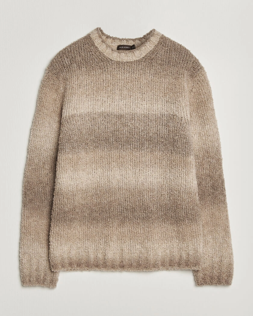 Oscar Jacobson Ronnie Heavy Knitted Wool Crewneck Beige – Beige