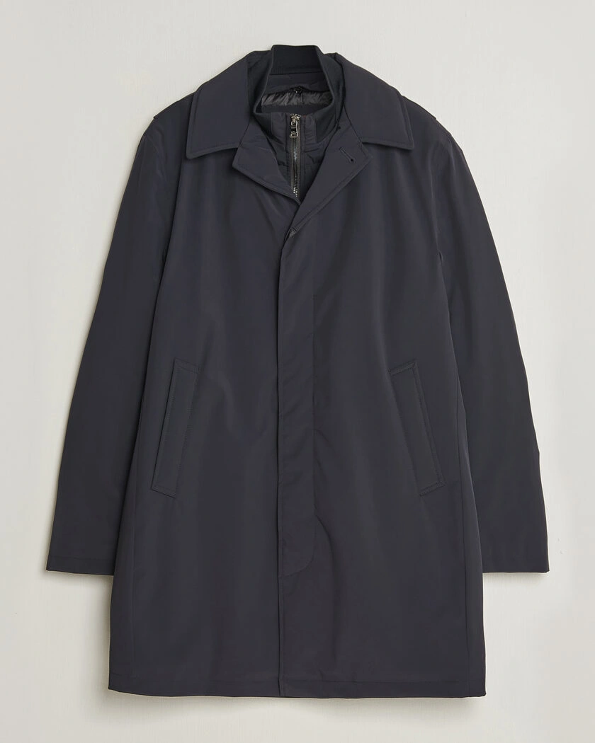 Oscar Jacobson Zipped Padded Car Coat Navy – Blå