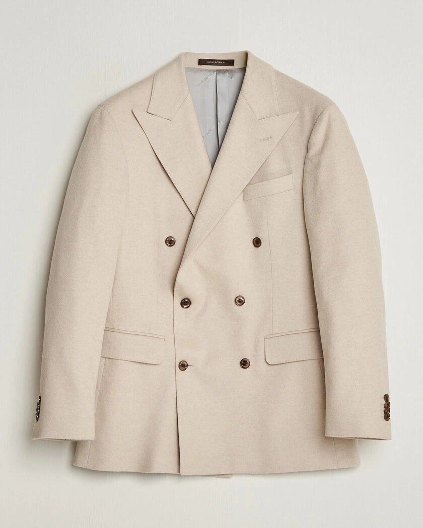 Oscar Jacobson Richard Wool/Cashmere DB Blazer Creme – Beige