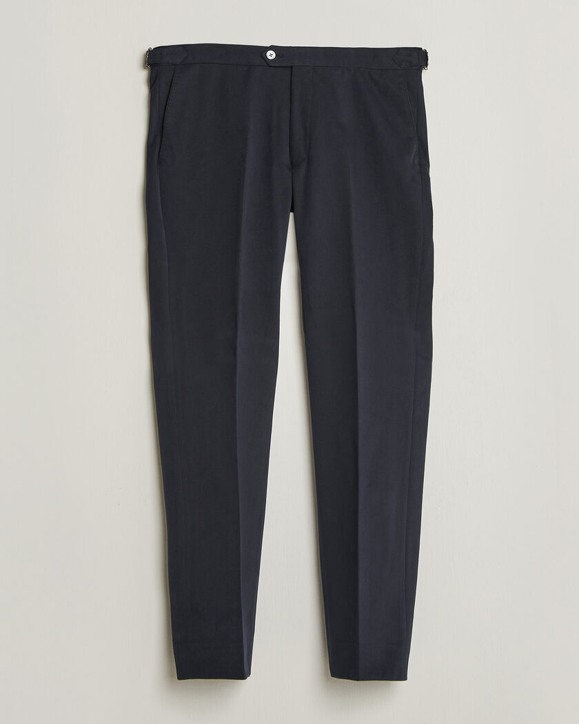 Oscar Jacobson Dandy Brushed Cotton Trousers Blue – Blå
