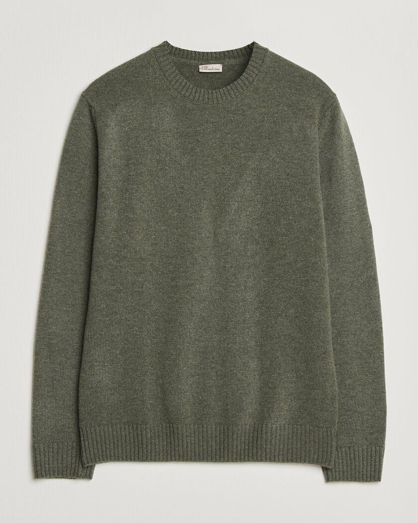Stenströms Brushed Merino Crew Neck Green – Grön