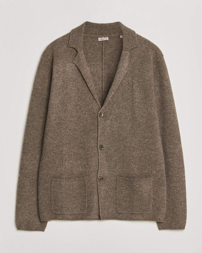 Stenströms Knitted Yak/Merino Cardigan Blazer Brown – Brun