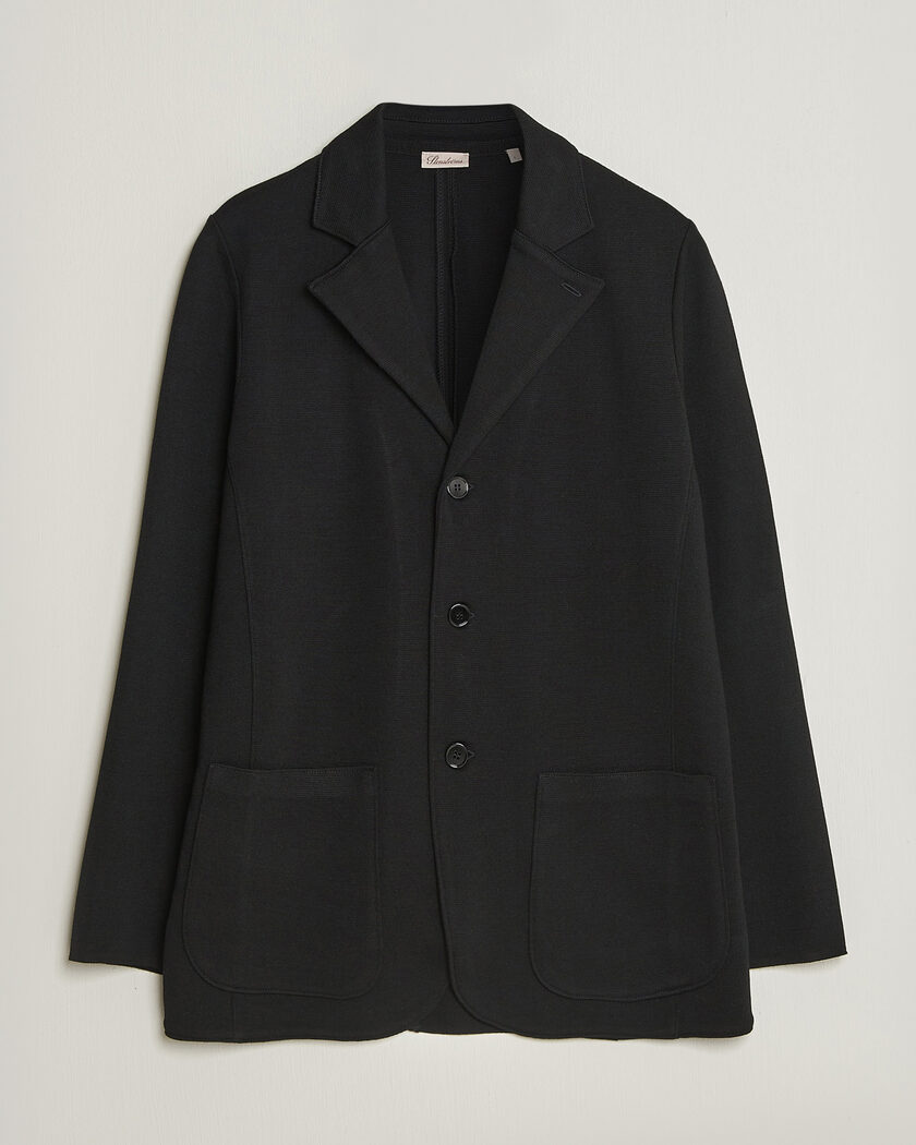Stenströms Milano Knitted Merino Blazer Black – Svart