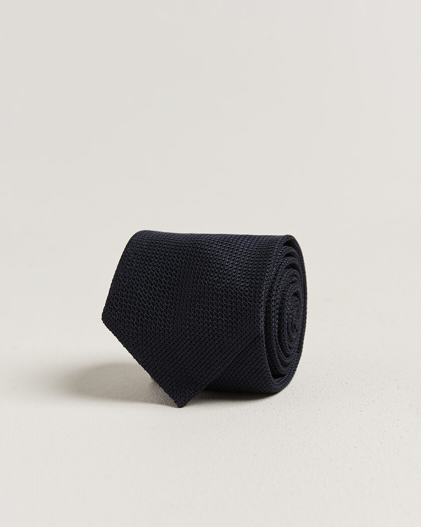 Stenströms Silk Grenadine Tie 7,5cm Navy – Blå