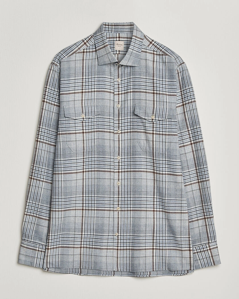 Stenströms Regular Fit Front Pocket Flannel Shirt Blue – Blå