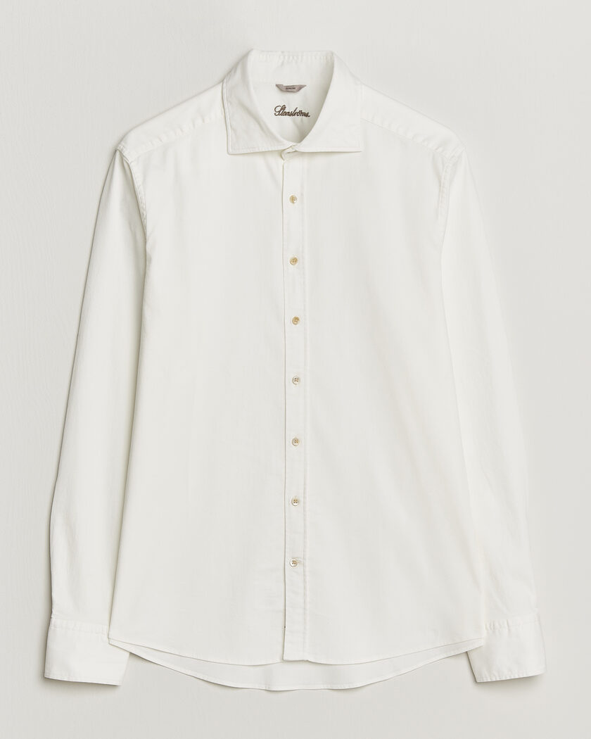 Stenströms Slimline Garment Washed Shirt Off White Denim – Vit