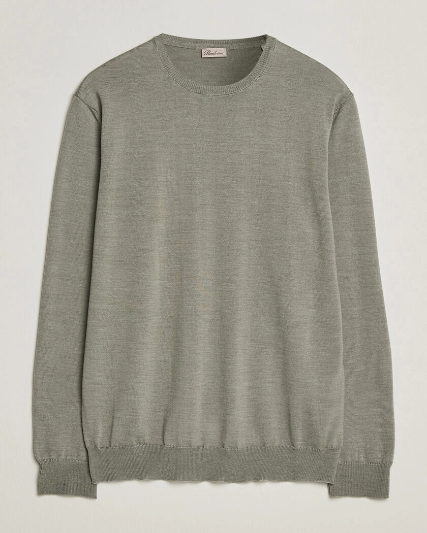 Stenströms Merino Crew Neck Green/Grey – Grön