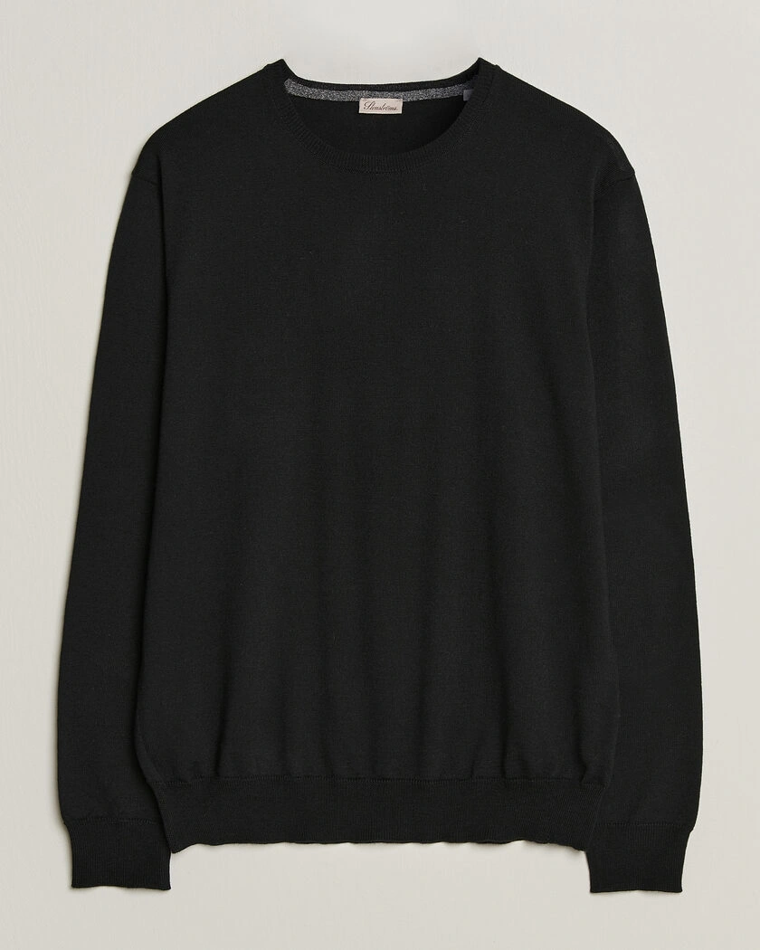 Stenströms Merino Patch Crew Neck Black – Svart