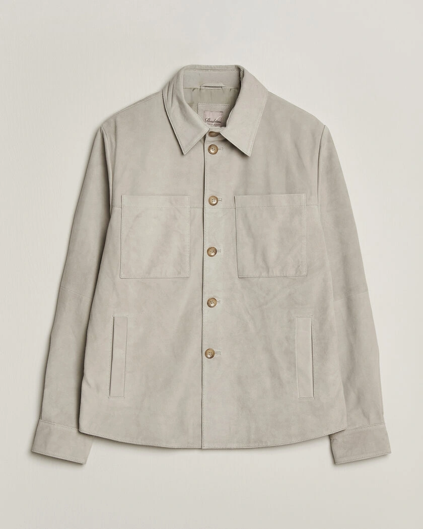 Stenströms Goat Suede Overshirt Light Grey – Grå