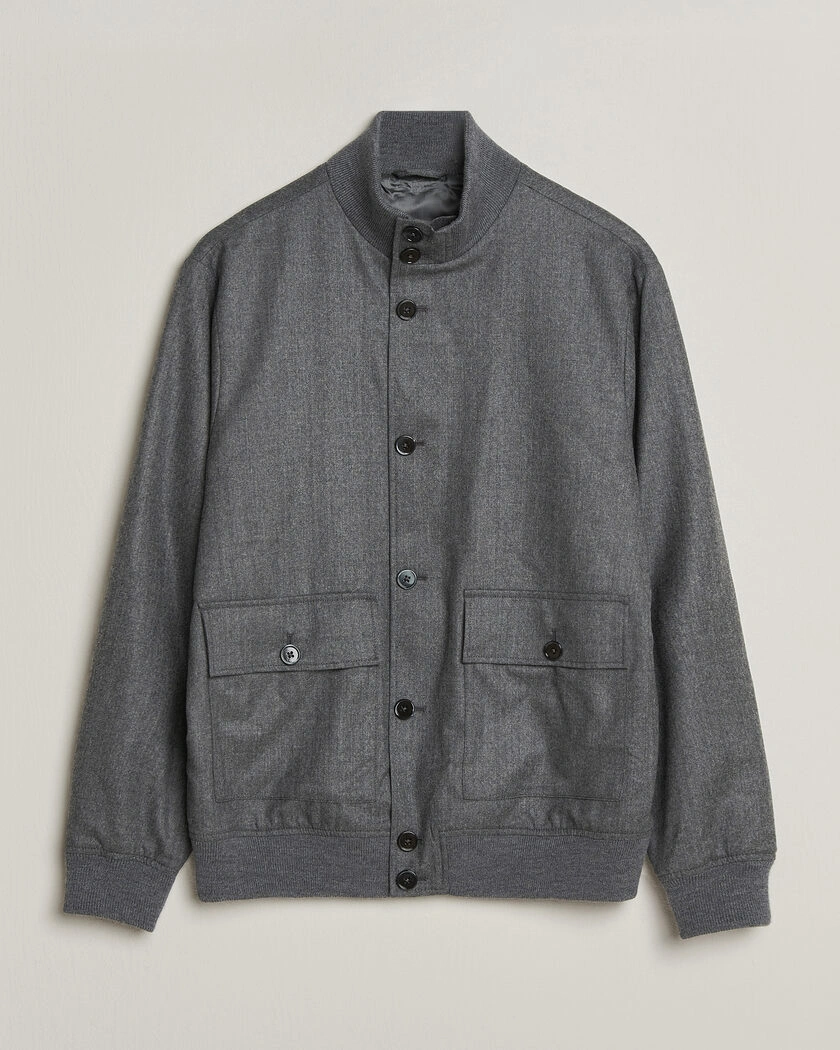 Stenströms Flannel Bomber Jacket Grey – Grå