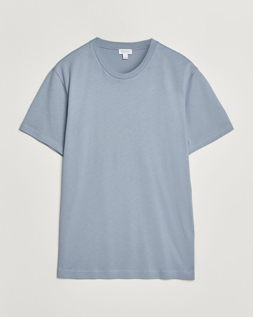 Sunspel Riviera Midweight T-Shirt Powder Blue – Blå
