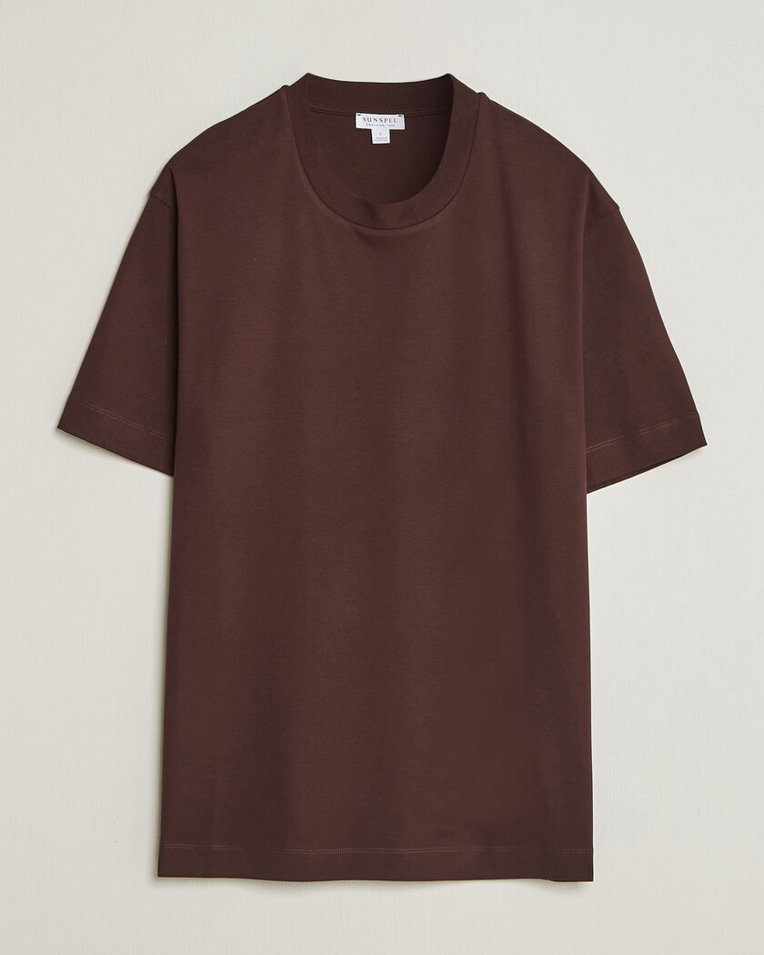 Sunspel Heavy Weight Supima Cotton T-Shirt Dark Brown – Brun