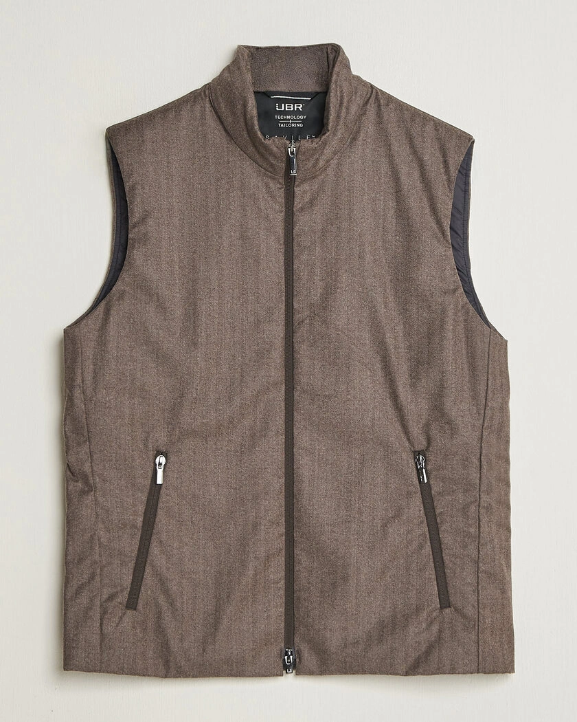 UBR Raptor Lightweight Vest Savile Brown Herringbone – Brun