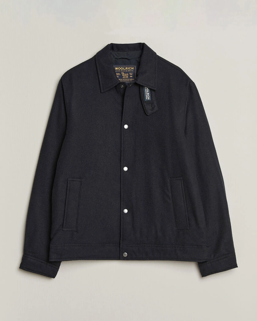 Woolrich Wool Light Padded Keating Shirt Jacket Melton Blue – Blå