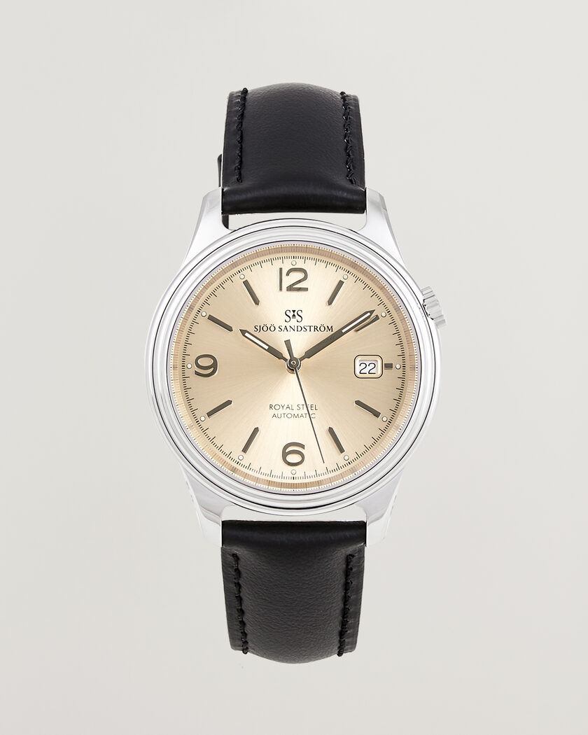 Sjöö Sandström Royal Steel 41mm Black Calf – Vit