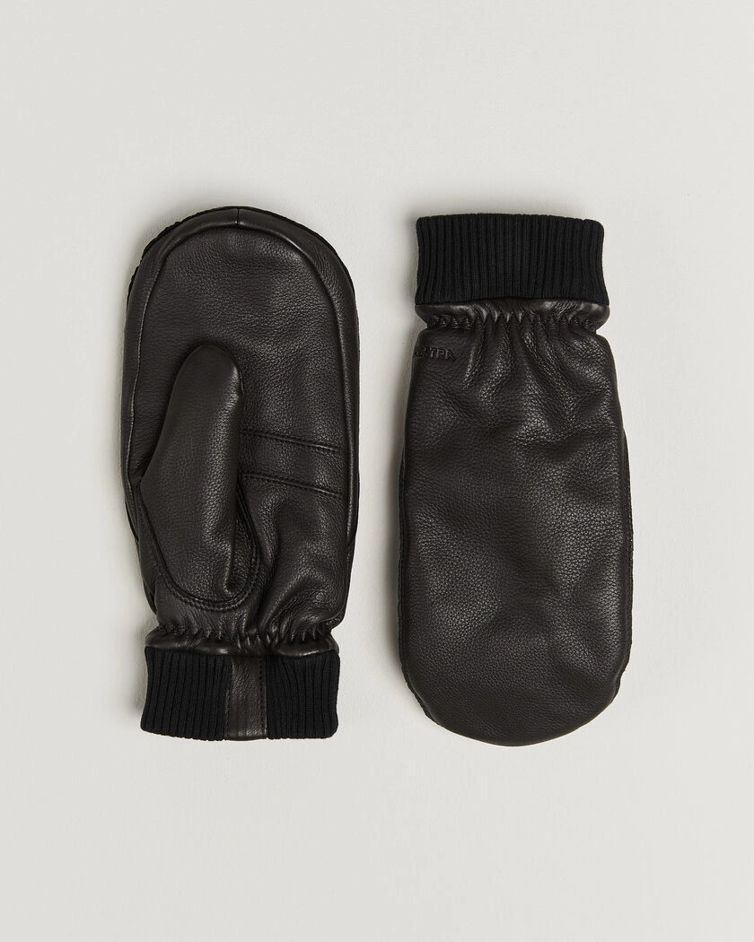 Hestra Tore Deerskin Primaloft Lined Mitt Black – Svart