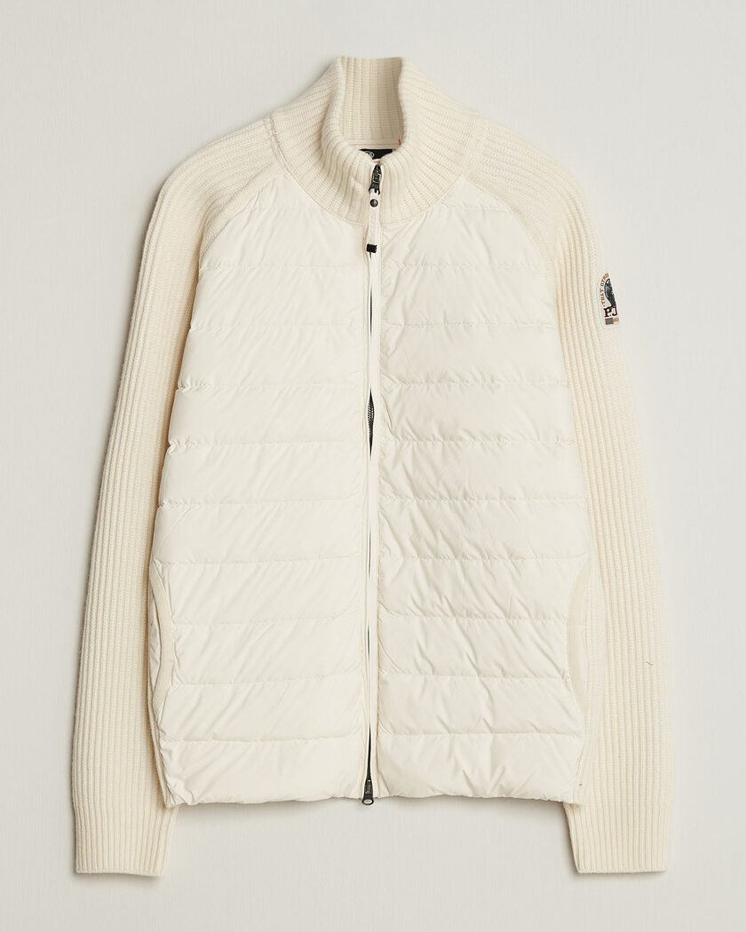 Parajumpers Olmo Rib Knitted Hybrid Jacket Warm Ivory – Vit