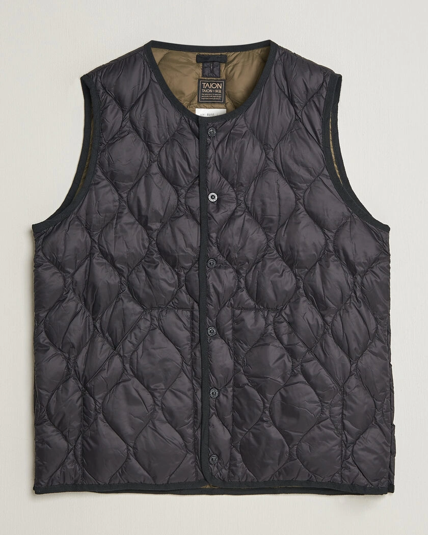 TAION Military Crew Neck Down Vest Black – Svart