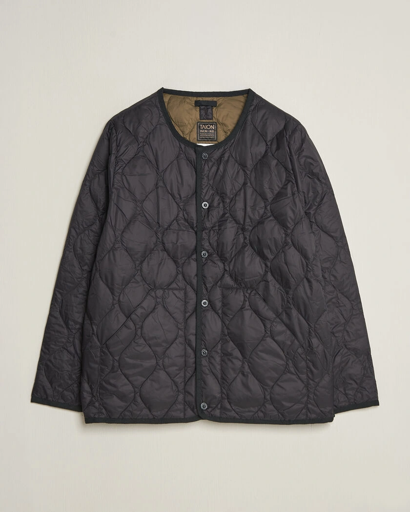 TAION Military Crew Neck Down Jacket Black – Svart