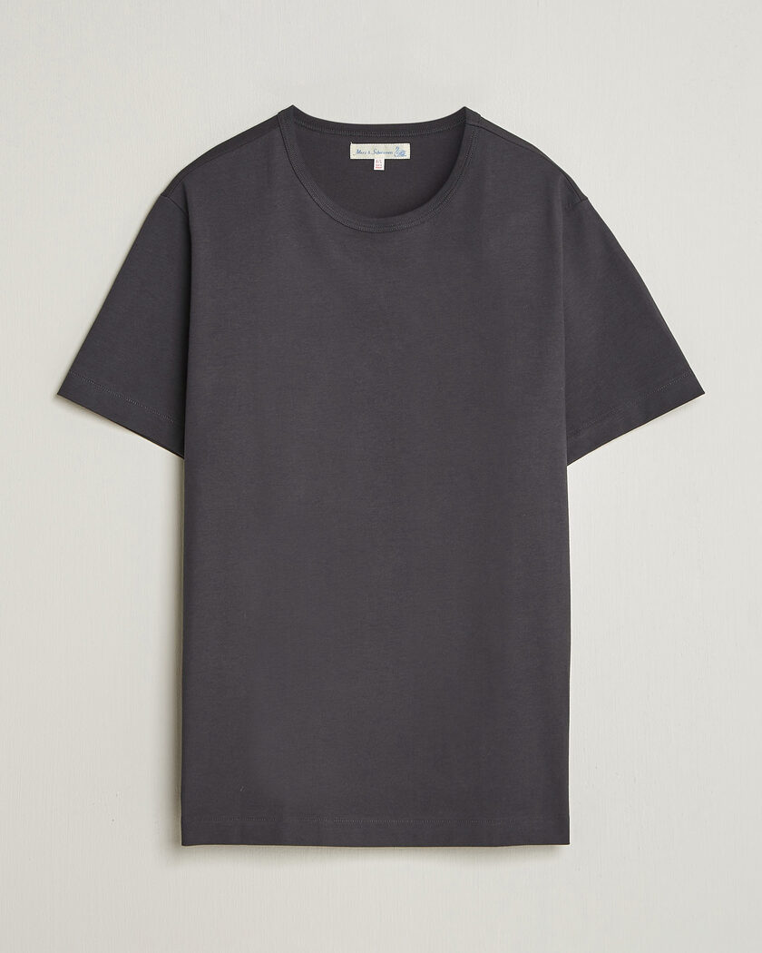 Merz b. Schwanen Classic Fit Sturdy Loopwheeled T-Shirt Charcoal – Grå