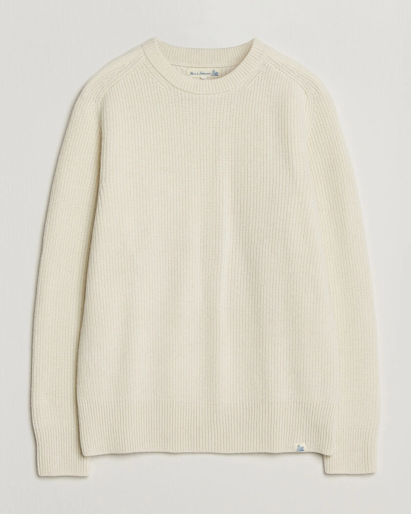 Merz b. Schwanen Merino/Cashmere Knitted Sweater Nature – Beige
