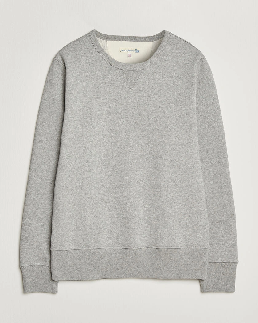 Merz b. Schwanen Classic Fit Loopwheeled Heavyweight Sweatshirt Grey Melange – Grå