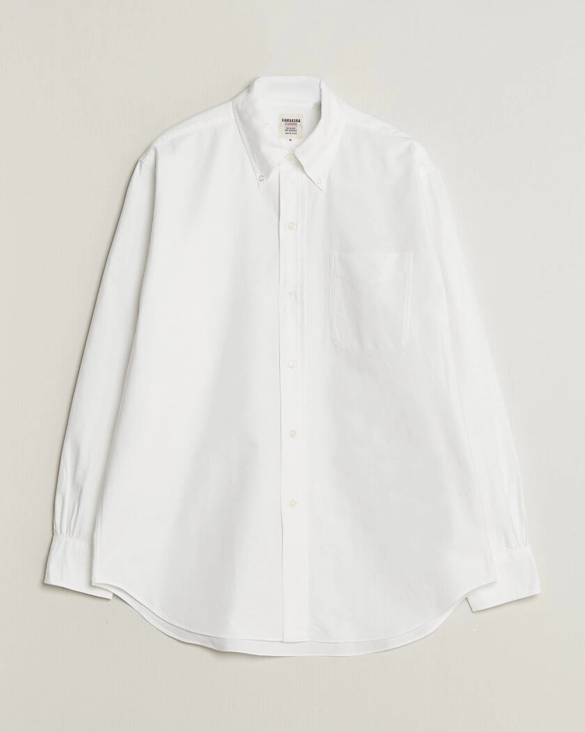 Kamakura Shirts Ametora Japanese Oxford BD Shirt White – Vit