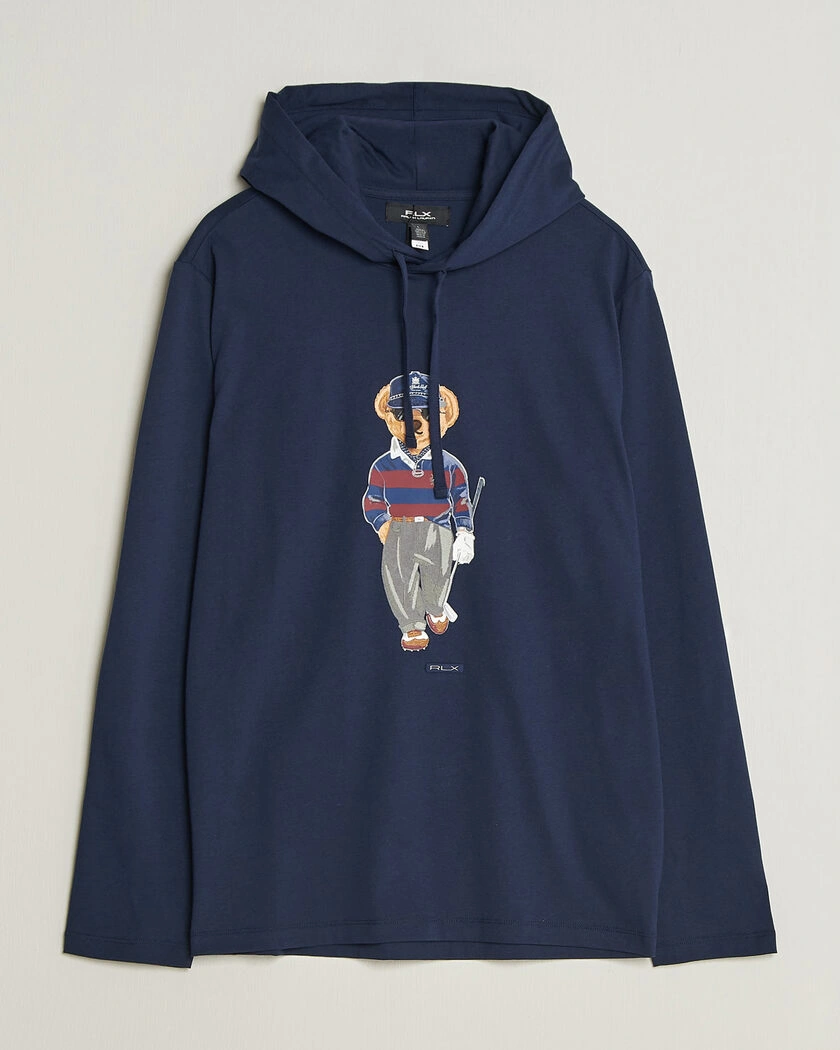 RLX Ralph Lauren Bear Hoodie Refined Navy – Blå