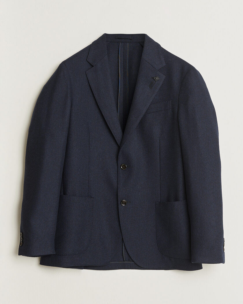 Lardini Wool/Cashmere Blazer Navy – Blå