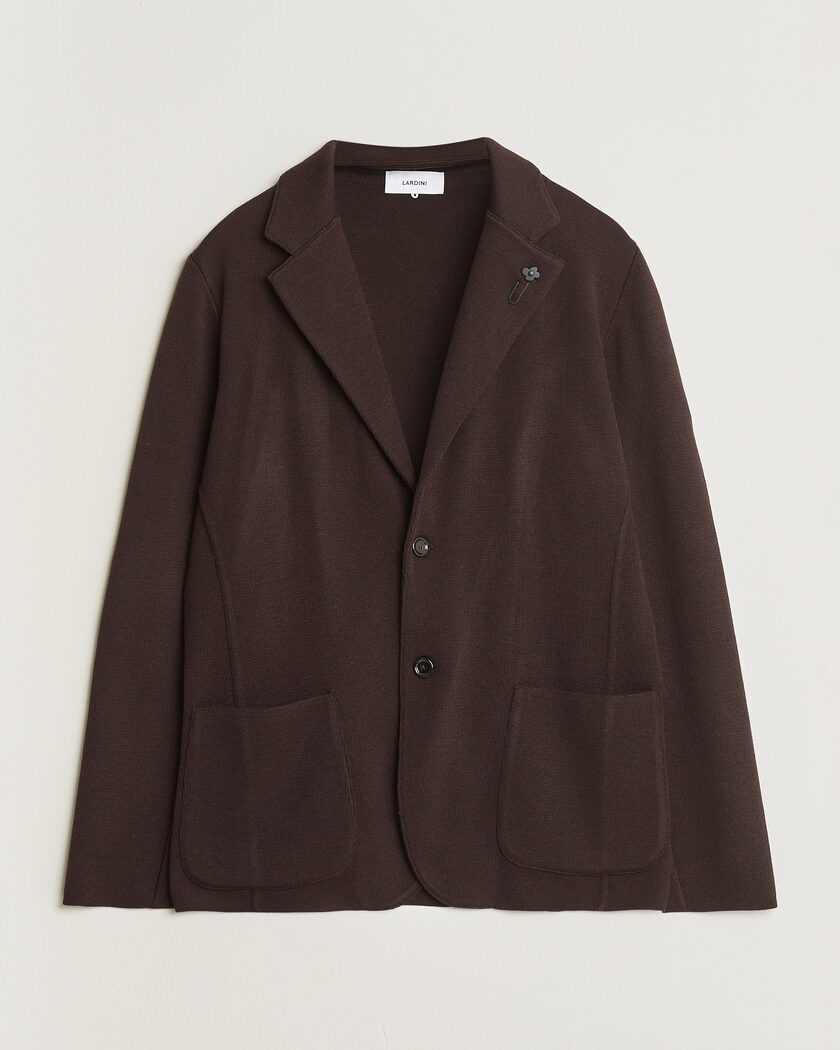 Lardini Knitted Wool Blazer Brown – Brun