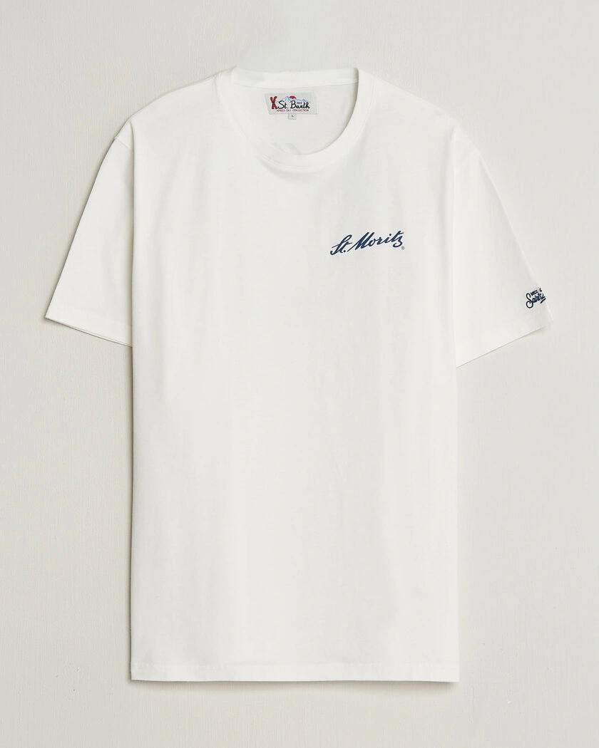 MC2 Saint Barth Back Printed Cotton T-Shirt St Moritz Racing – Vit