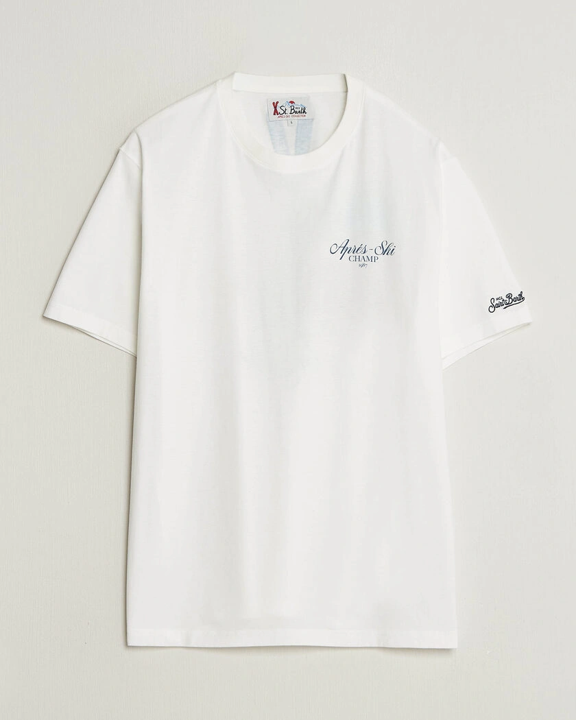 MC2 Saint Barth Back Printed Cotton T-Shirt Ski Post Race – Vit
