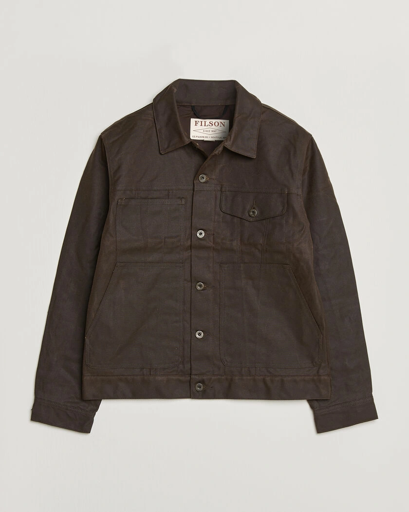 Filson Short Lined Tin Cloth Cruiser Dark Brown – Brun