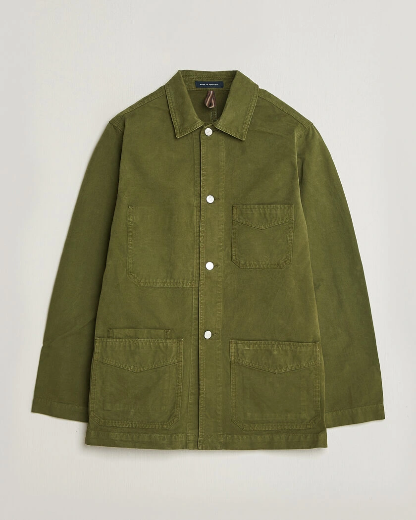 Drake's Duck Cotton Canvas Chore Jacket Olive – Grön