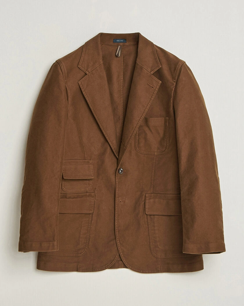 Drake's MKIV Japanese Moleskin Games Blazer Brown – Brun