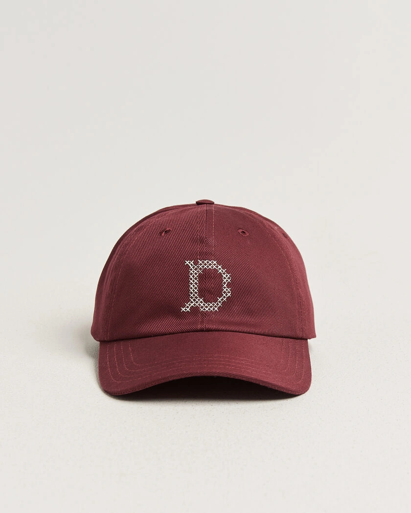  Drake's Cross Stitch D Twill Baseball Cap Burgundy – Röd
