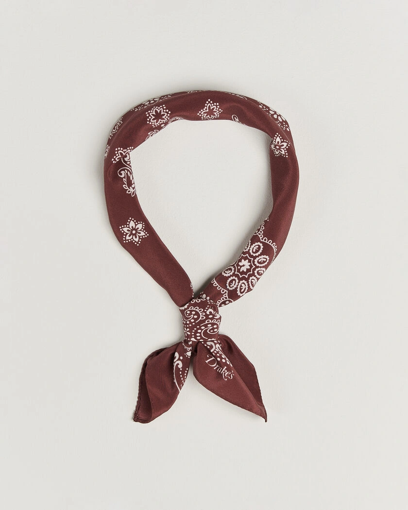 Drake's Traditional Silk Bandana Burgundy – Röd