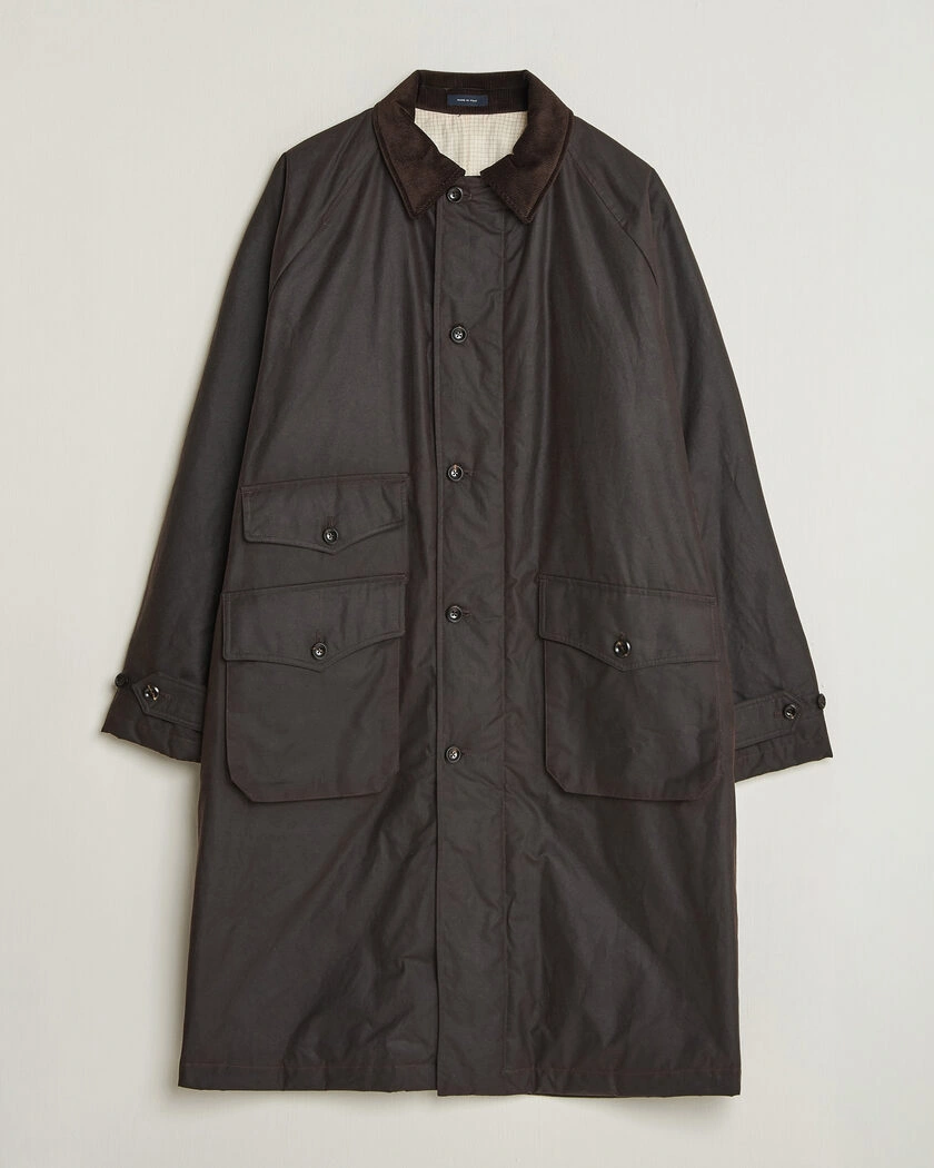 Drake's Military Waxed Mac Rustic – Brun