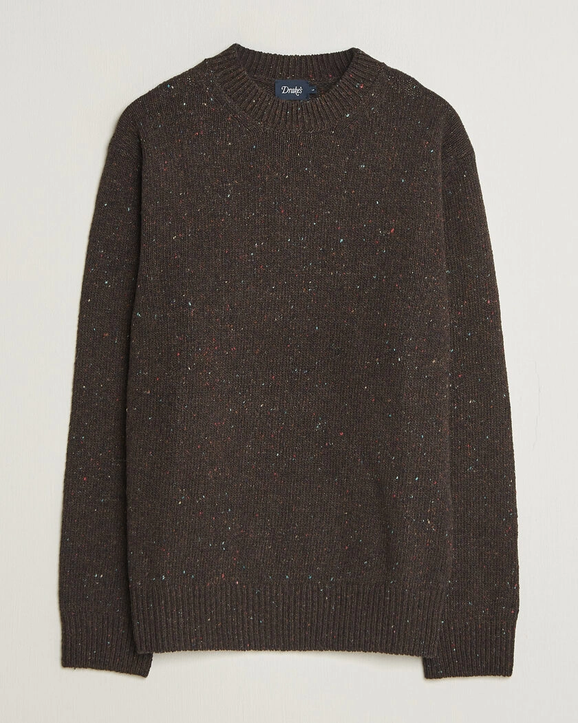 Drake's Donegal Crewneck Brown – Brun