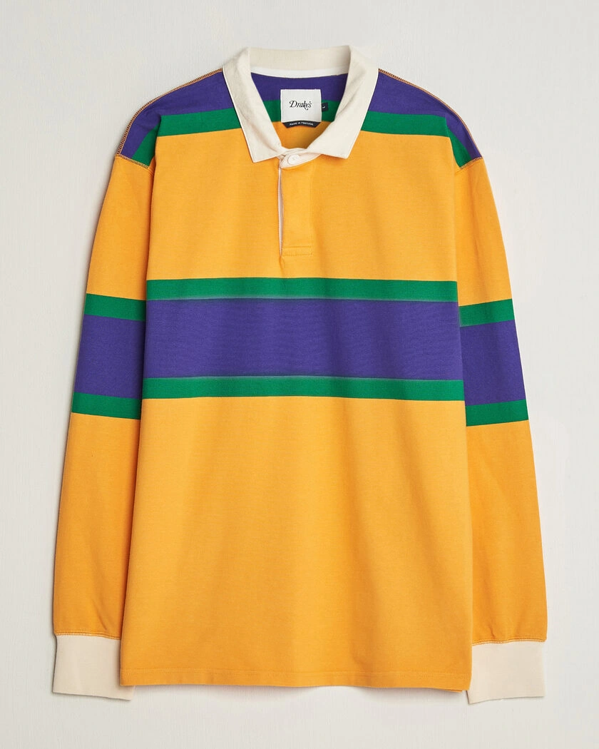 Drake's Block Stripe Rugby Yellow – Gul