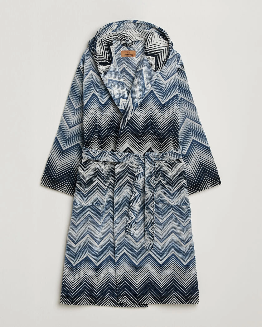Missoni Home Marea Hooded Bathrobe Multi Blue – Blå